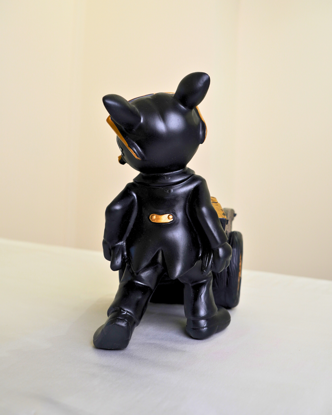 Bulldog Pulling Cart Figurine