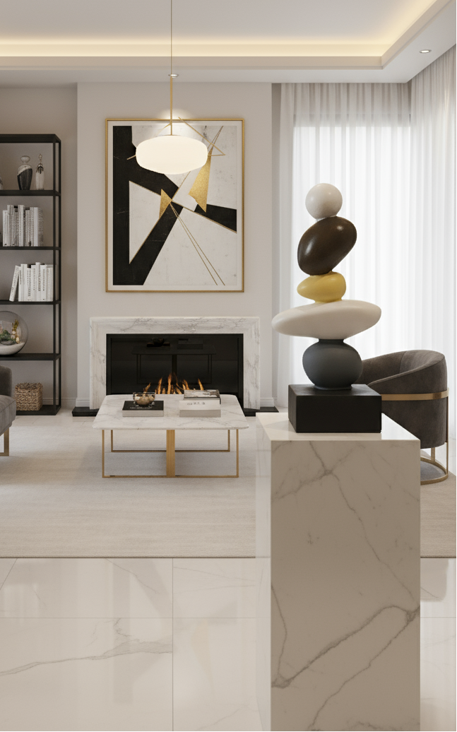 Sculpted Balanced Stone Ornament